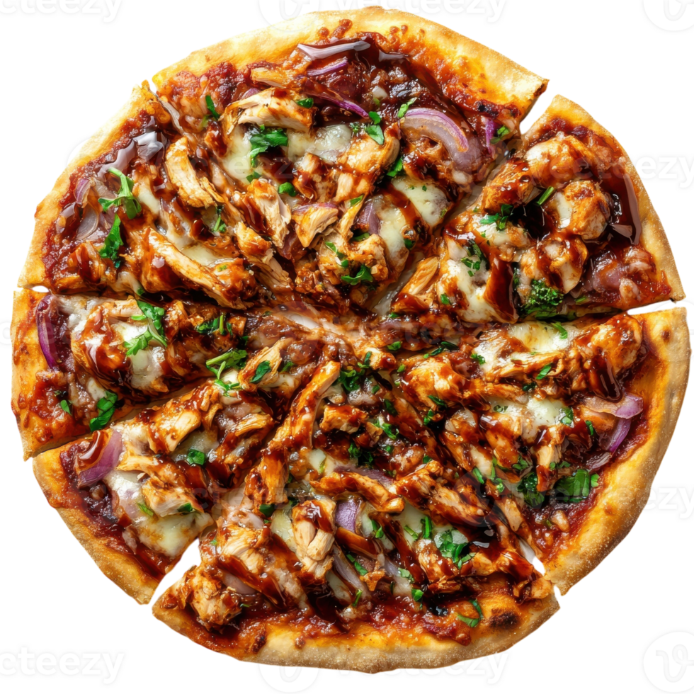 delicious-bbq-chicken-pizza-on-transparent-background-png